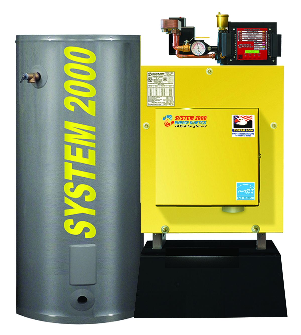 Energy Kinetics System 2000 Frontier Boiler with storage tank