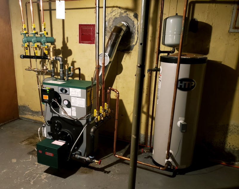 Peerless WBV cast-iron boiler installed with new piping